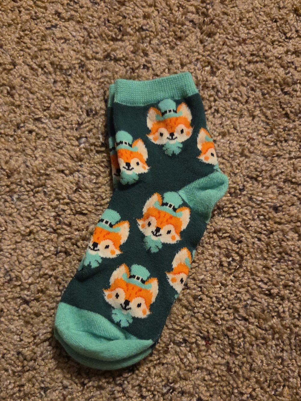 Cute St. Patrick's Day Fox Pattern Ankle Socks - 1 Pair